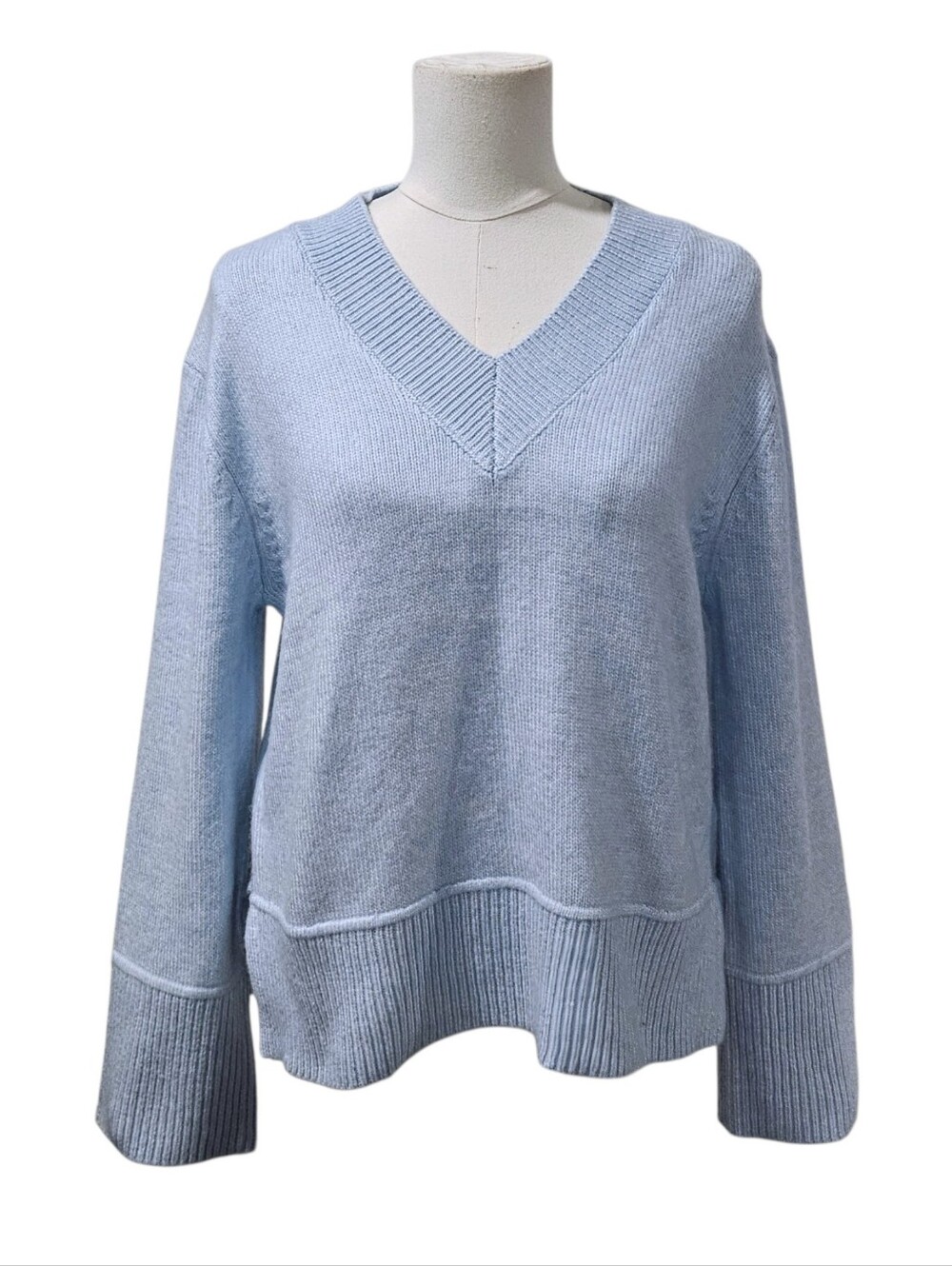 Joie V Neck Sweater In Baby Blue Size M